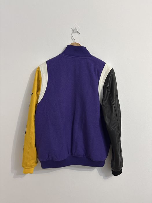 Geaca piele colegiu Jordan Varsity Dna Lakers marime S - M