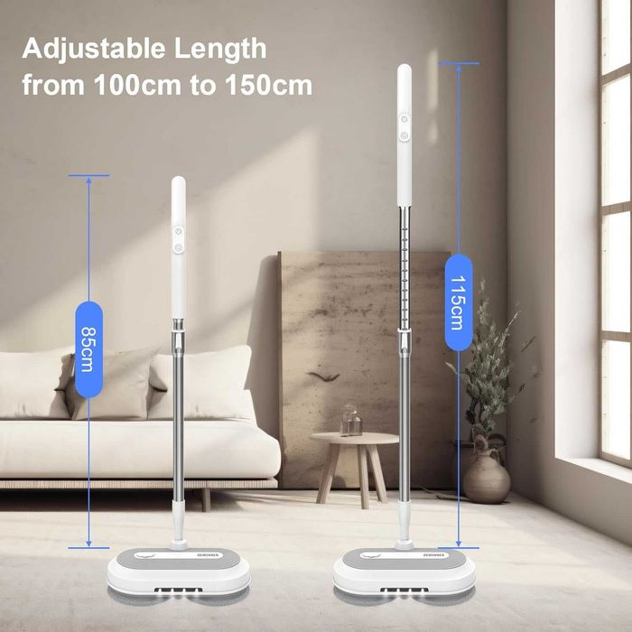 Mop Electric Fara Fir Dual-Motor - Rezervor Apa 300ml - 6 Rezerve  Nou