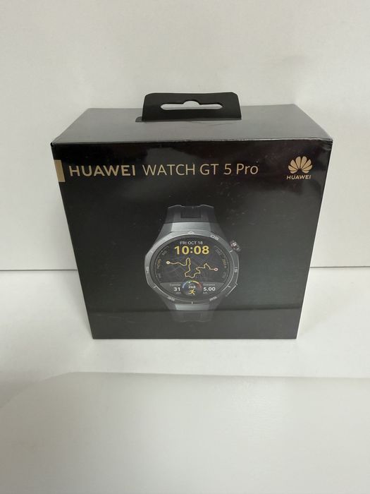 Huawei Watch GT 5 Pro, 46MM, Tarnish Titanium Case, Black, Sigilat