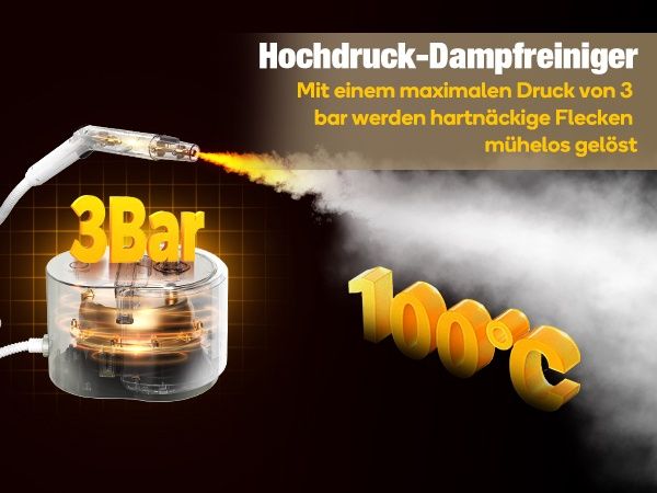2-в-1 Парочистачка Newbealer, 1500W, 3 bar, 12 приставки, 1.5L бойлер от неръждаема стомана