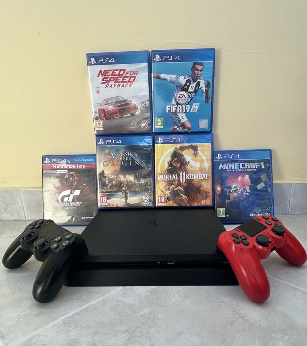 Ps4 slim, 2контролера, 6игри+(подарък) слушалки FURY PHANTOM NFU-1679