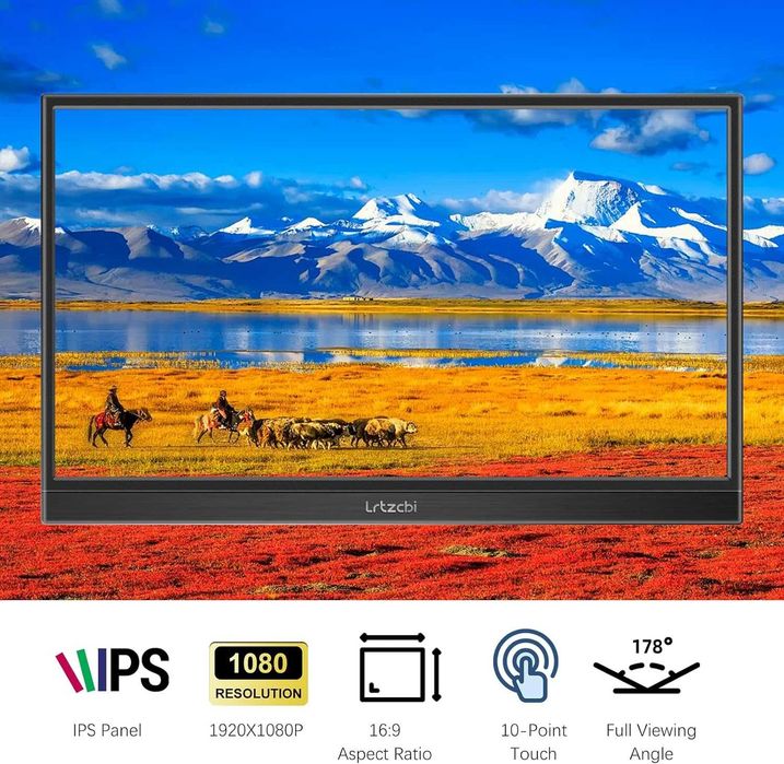 Преносим монитор с тъчскрийн 14-инчов HDR 1080P IPS екран