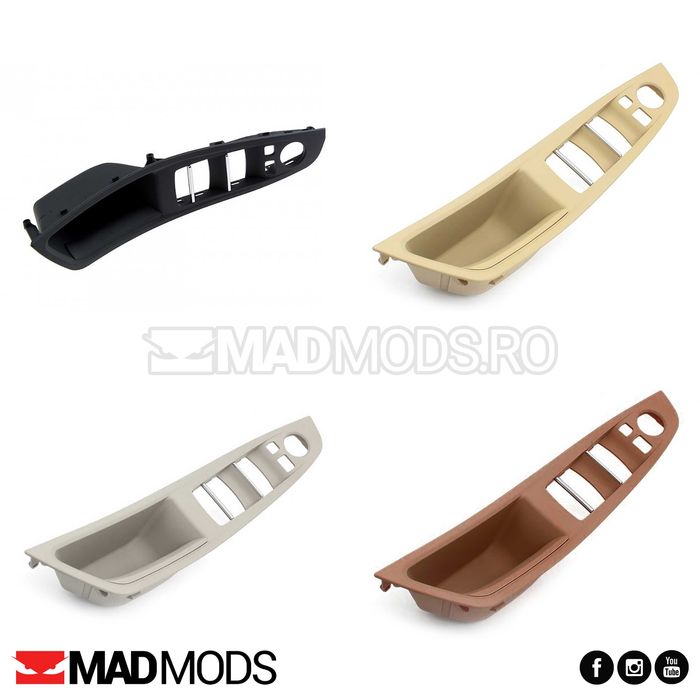 Set 4 manere interior BMW Seria 5 F10 F11, Negre Crem Maro Oyster