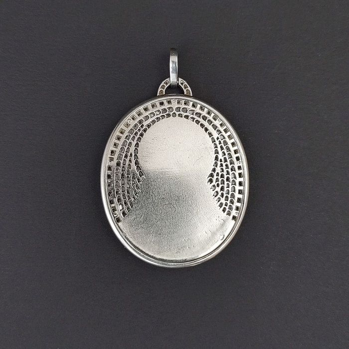 pandantiv antique cca 1900, platina, fildes, diamante, certif.