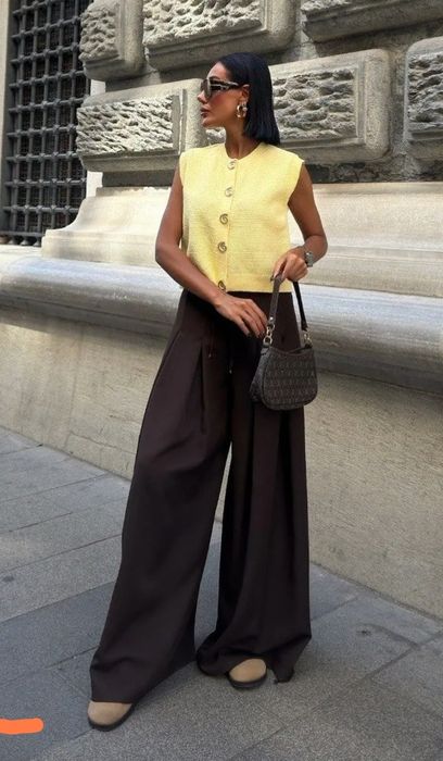 Панталони в черно и кафяво