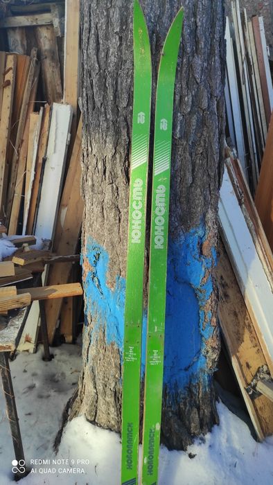 Лыжи пластиковые и крепления.