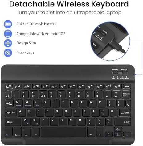 Нова Bluetooth UK клавиатура + калъф за Lenovo Tab 10.1 2025 TB-311FU