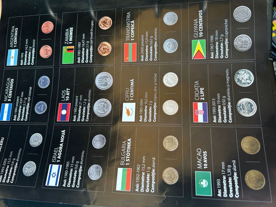 Vand 200 nr din colectia Hachette ,,Monede si bancnote de pe glob’’