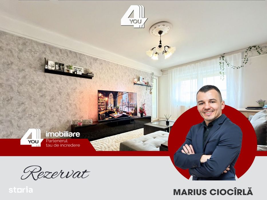 Apartament 2 camere, mobilat și utilat, spațios, decomandat, et.1