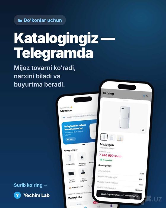 Restoran va doʻkon uchun Telegram bot + Mini App — 3 kunda tayyor