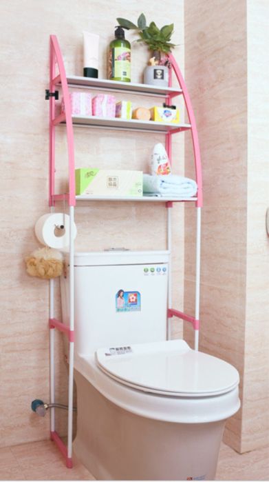 Метална етажерка за над пералня с три рафта син цвят