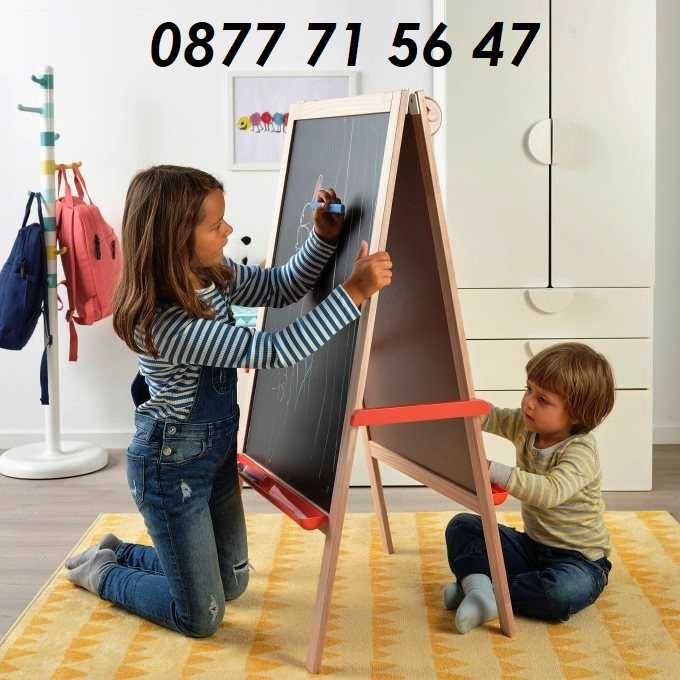 ГОЛЯМА дървена дъска-статив 2в1 стойка 112х66х48см поставка за хартия