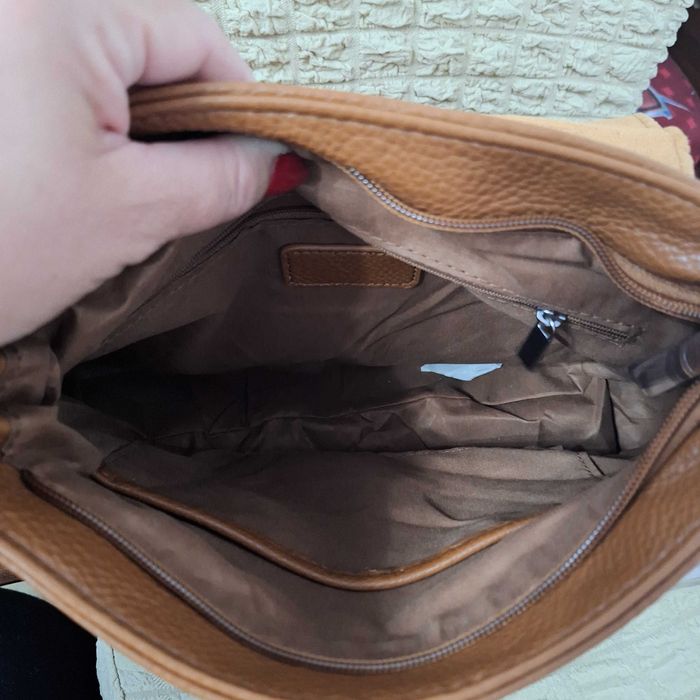 Нова кафява чанта с дълга дръжка