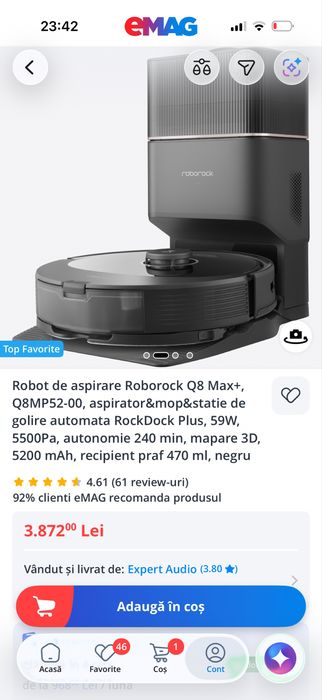 Aspirator robot Roborock q8 max+