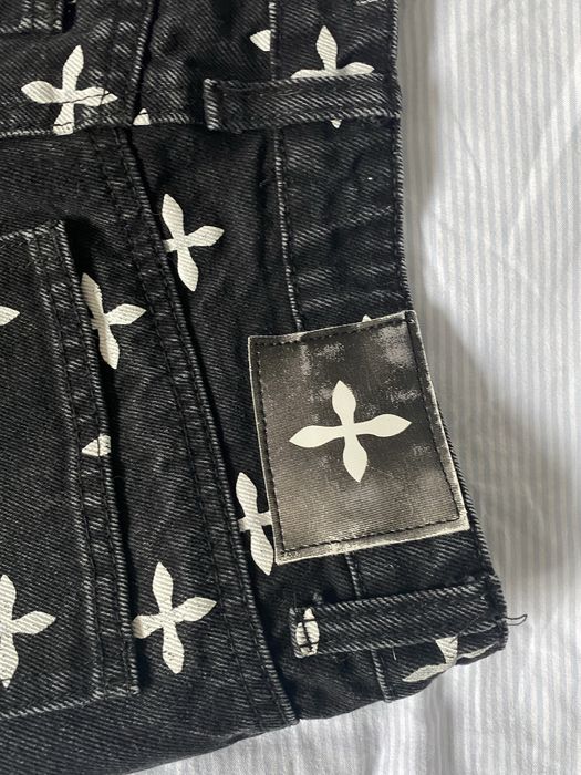 Джинсы с принтом прямого кроя