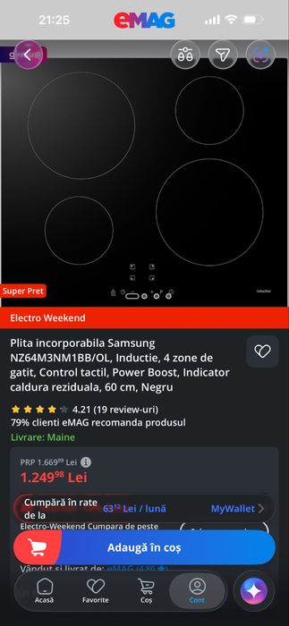 Plita pe inductie samsung