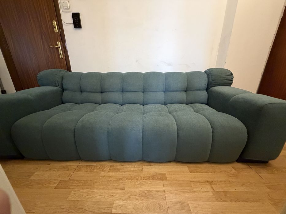 Canapea verde 3 locuri 240 cm – noua, nefolosită