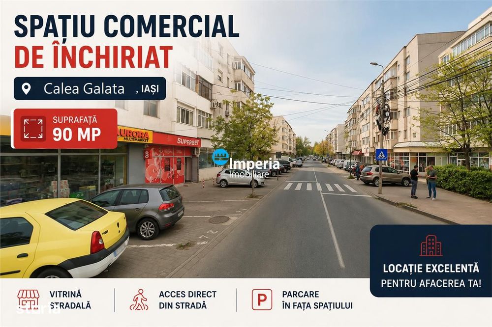 Spatiu comercial de inchiriat,  Calea GALATA - 90 MP
