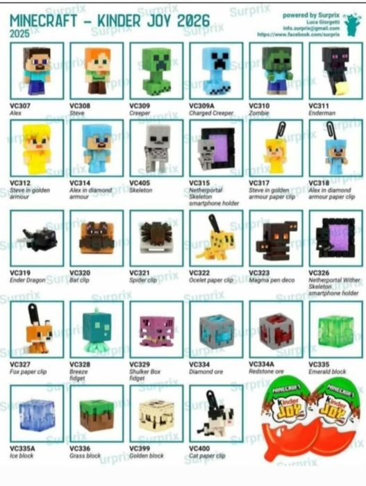 7. MINECRAFT -  Kinder Joy 2026