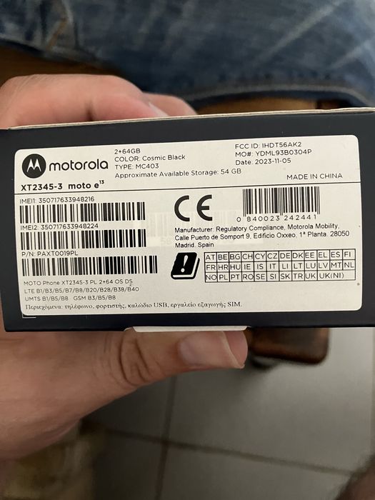 Motorola e 13.