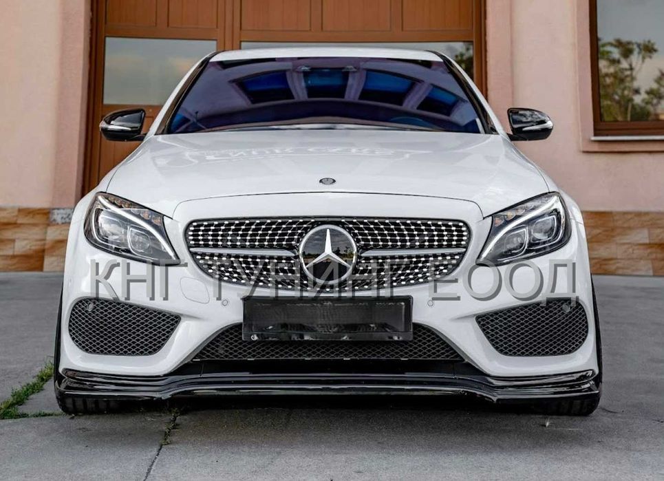Преден лип спойлер за мерцедес в205 ц43 амг / mercedes w205 c43 lip spoiler / добавка за предна броня / нож