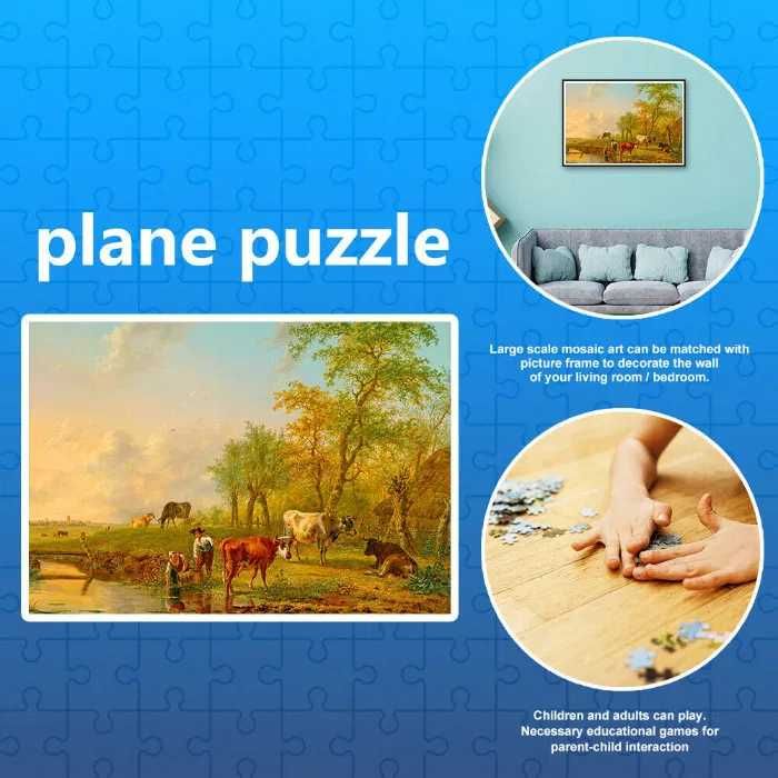 Puzzle Landscape with Cows 1000piese. Marime 75x50cm Nou ambalat!