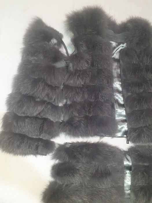 Haina/vesta blana naturala si piele intoarsa