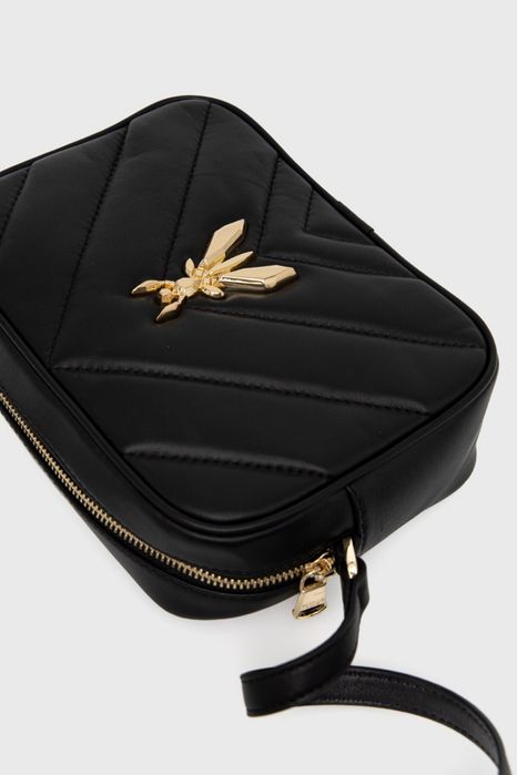 Geantă crossbody Patrizia Pepe, piele, neagră