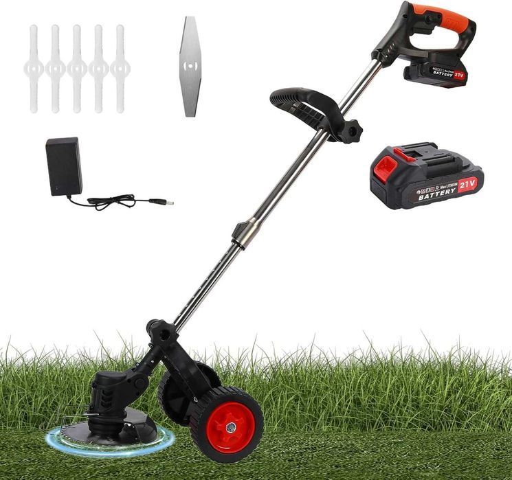 Trimmer pentru iarba, baterie 21V, cu 1 lama inclusa