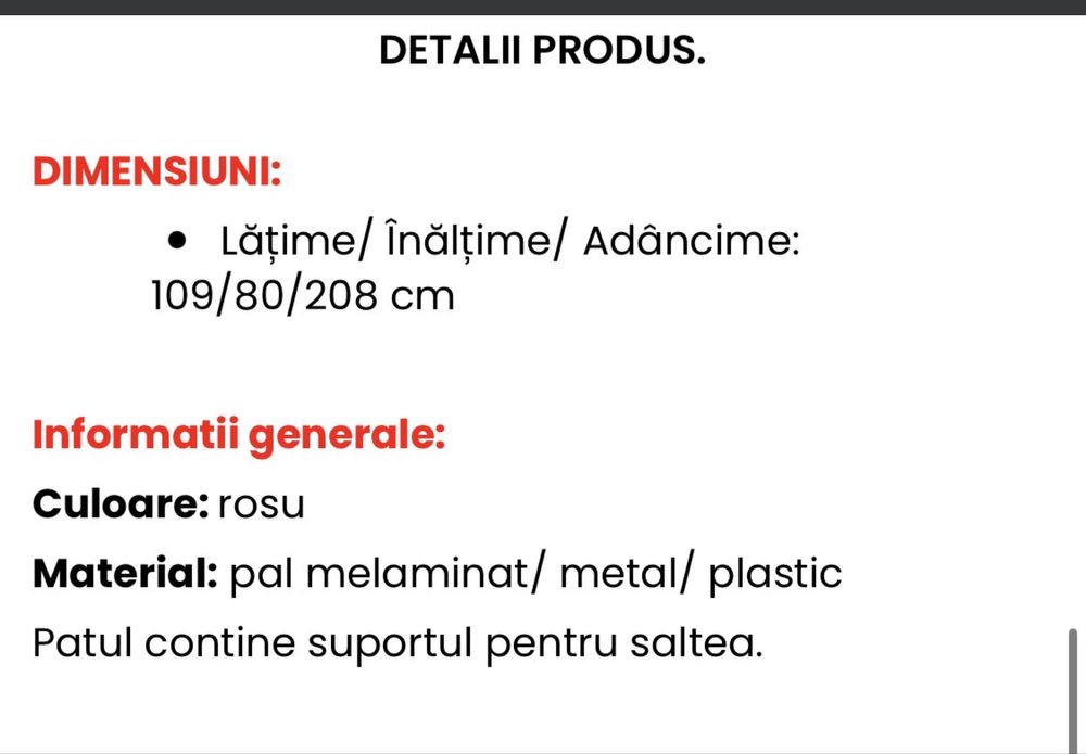 Pat masina Cilek - 90/190 + saltea inclusa