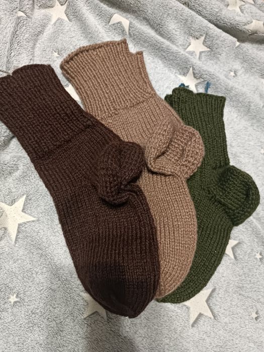 Вязаные теплые носки