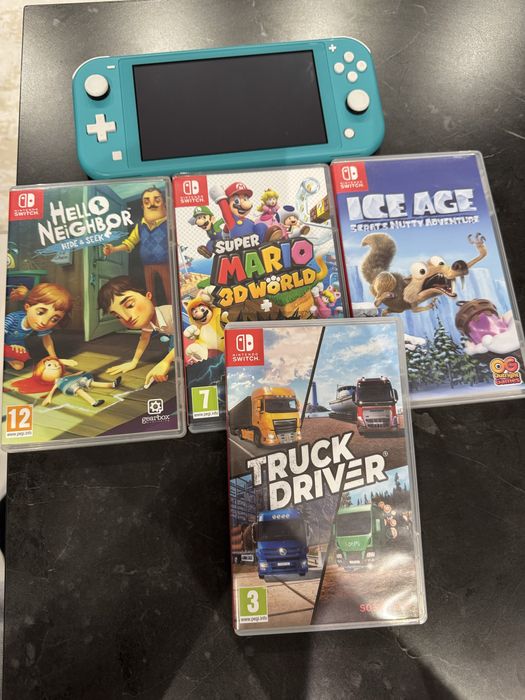 Consola Nintendo Switch Lite (pachet 4 jocuri)