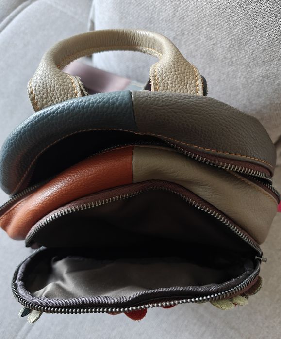 Rucsac multicolor piele naturala