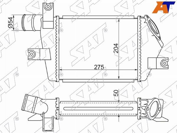 Радиатор интеркулера  Mitsubishi L200