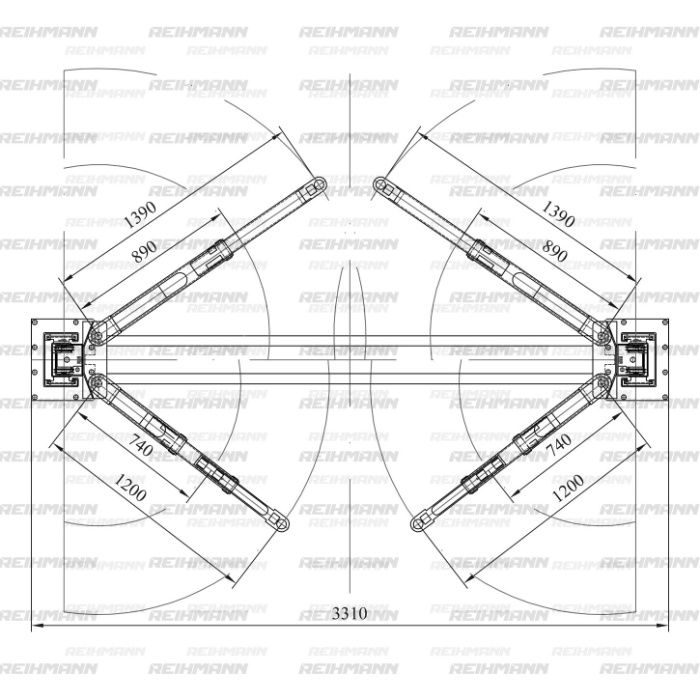 Elevator auto profesional REIHMANN 242 M1A deblocare dintr-un punct