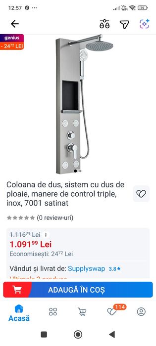 Coloana duș,noua sigilata.