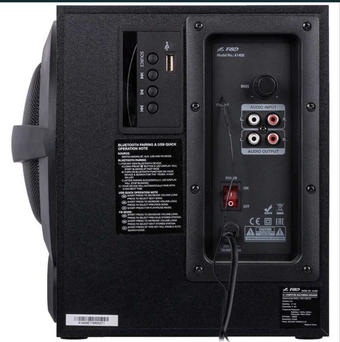 продам новый F&D A140X/USB/Bluetooth/Sd card/AUX/37 ватт/пульт ДУ/