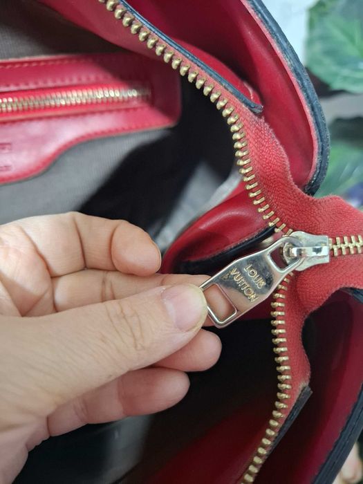 Сумка кожанная винтажная красная производство Франция