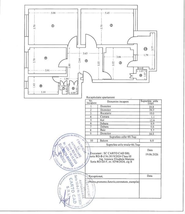 3 decomandate -zona centrală-Curtea de Apel-86 mp