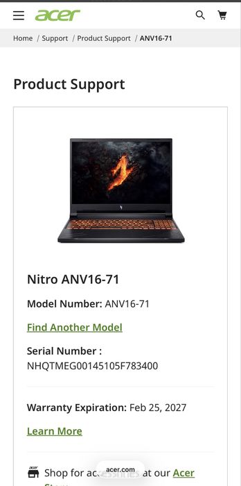 Laptop gaming Acer Nitro V16 , Nvidia RTX , 1TB , nou , garantie !