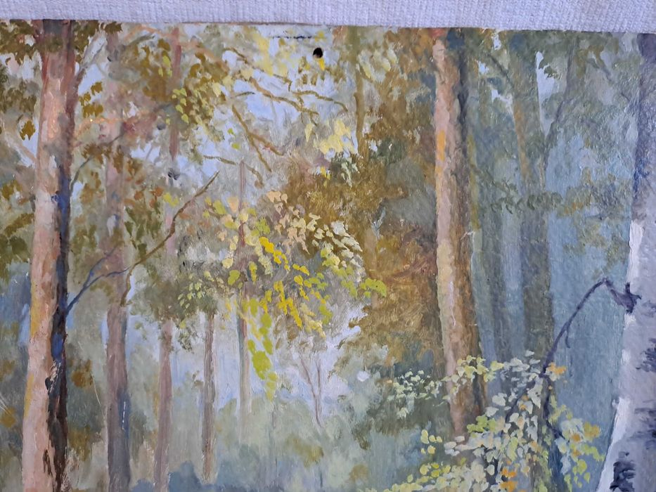 tablou vechi pictura pe pfl 43/33,5 cm semnat