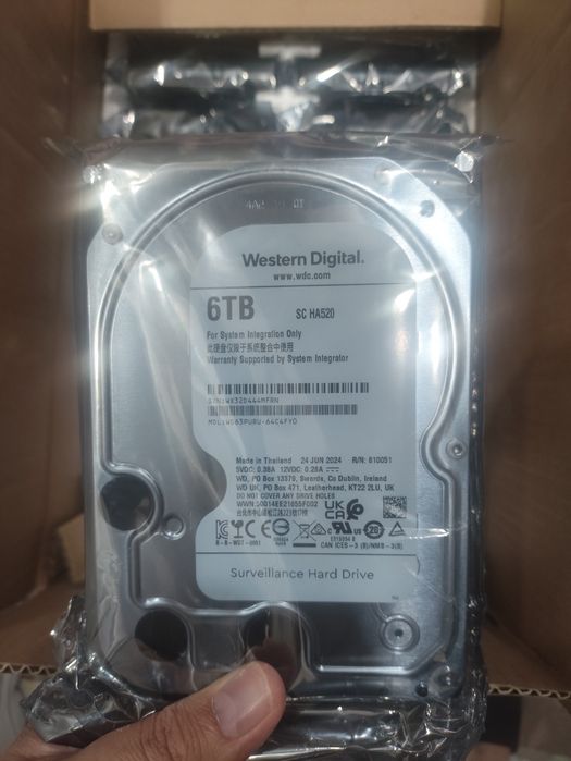 Продам Жёсткие диски 3.5 WD 6TB 16шт Seagate Skyhawk 6TB 12шт по 80000