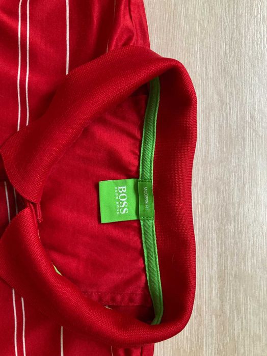 Hugo Boss Green Modern Fit polo t shirt поло тениска размер L