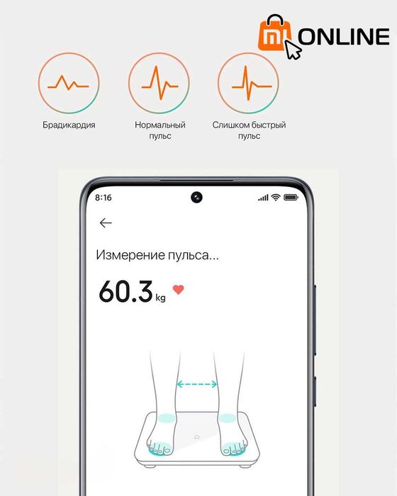 Новинка! Умные весы Xiaomi Mi Body Fat Smart Scale S400 25 показателей