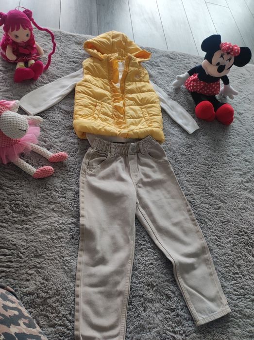 Set fetița vesta bluza și blugi