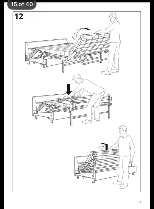 Mecanism canapea extensibila Ikea