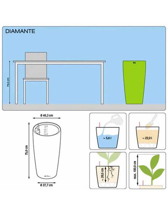 Кашпо Diamante Premium 40 с автополивом