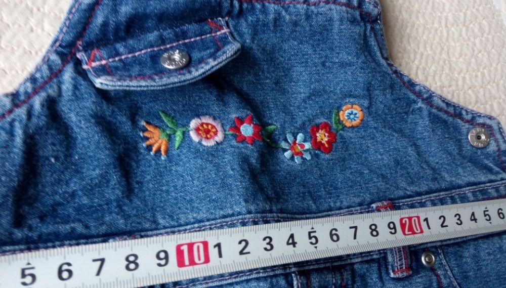 Нова бебешка дънкова рокля - сукман C& A за ръст 92