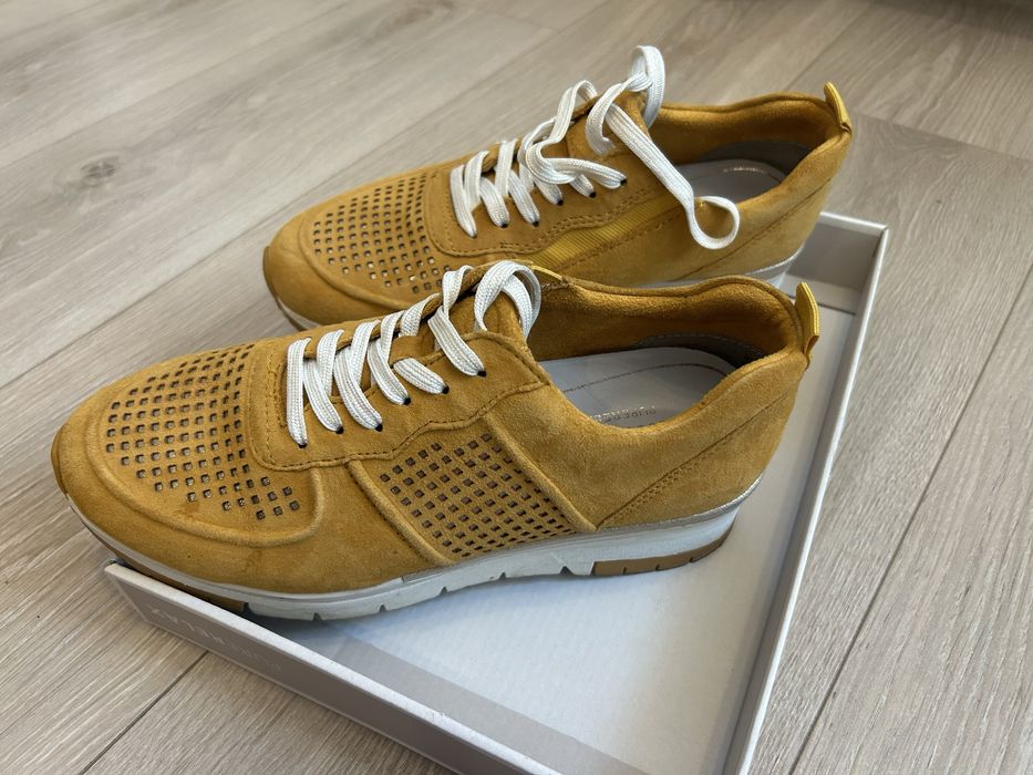Sneakers Tamaris, mustar, 37, piele intoarsa