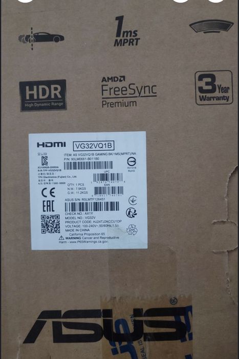 Монитор TUF Gaming Curved Gaming 31.5 inch 2560x1440p